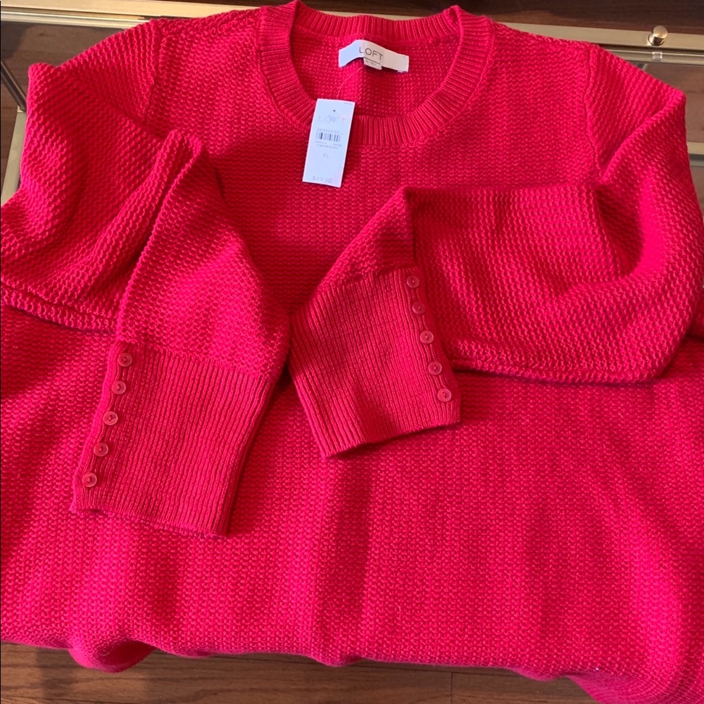 NWT Loft Red Sz XL Sweater